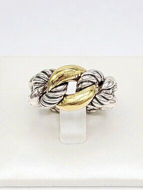 David Yurman Belmont Curb Ring w/ 18K Yellow Gold - 12mm - Size 6 - RARE